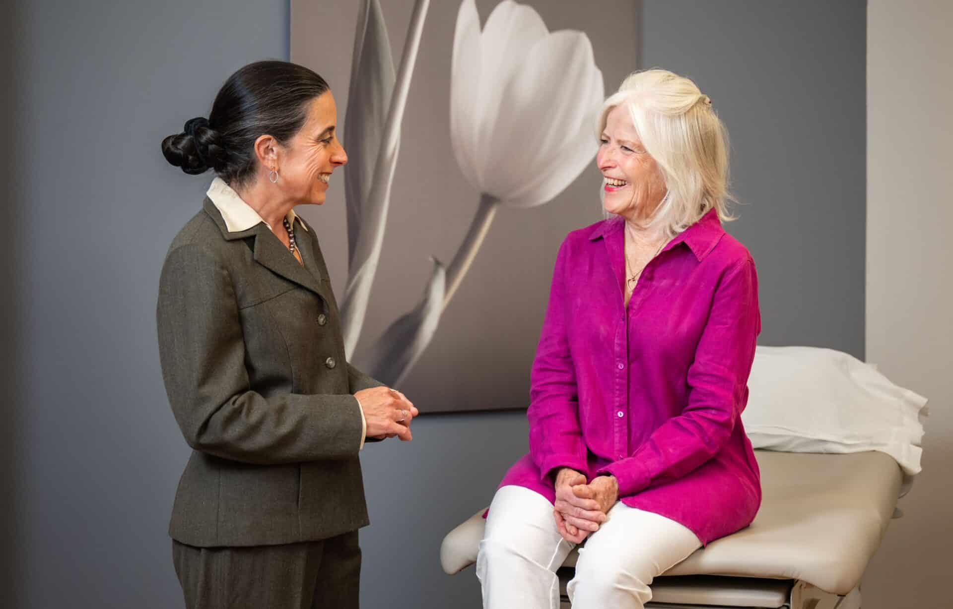 A woman talking to her doctor about cervical cancer